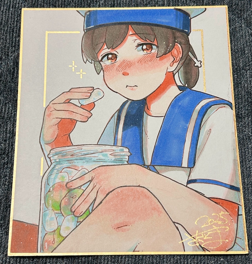 日振梅酒氷砂糖 21cm×18cm 色紙原画