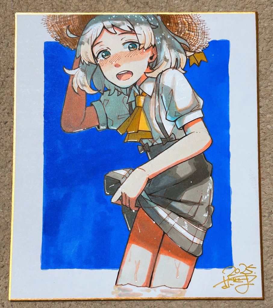 夏雲 21cm×18cm 色紙原画