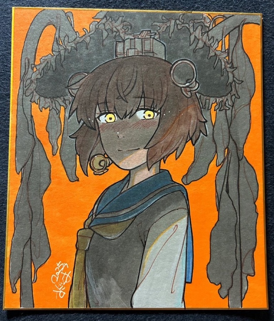 雪風 中サイズ色紙原画