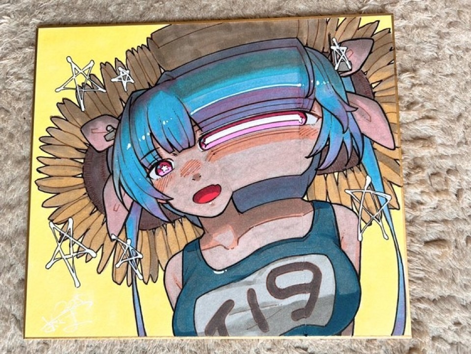 伊19𝕖𝕣 𝕣𝕣 𝕠𝕣   中サイズ色紙原画
