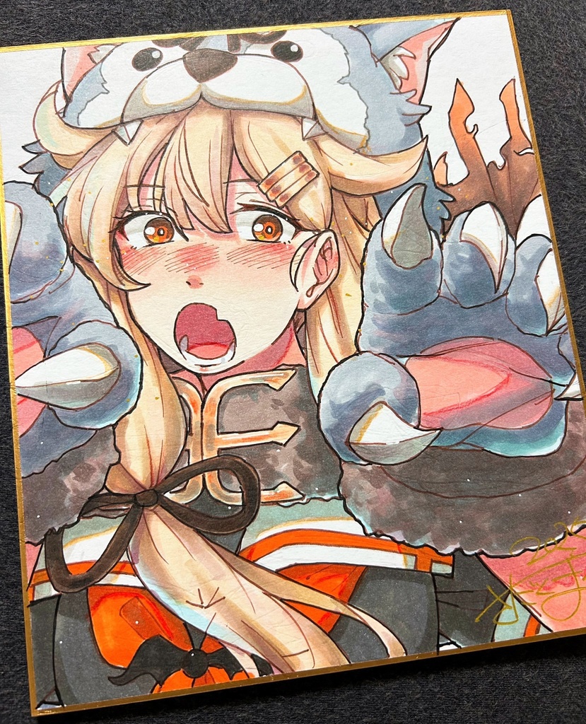 夕立改二🐺🎃 中サイズ色紙原画