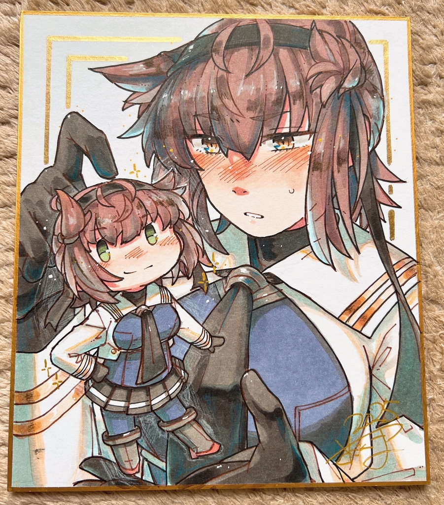 初月改二×妖精 中サイズ色紙原画