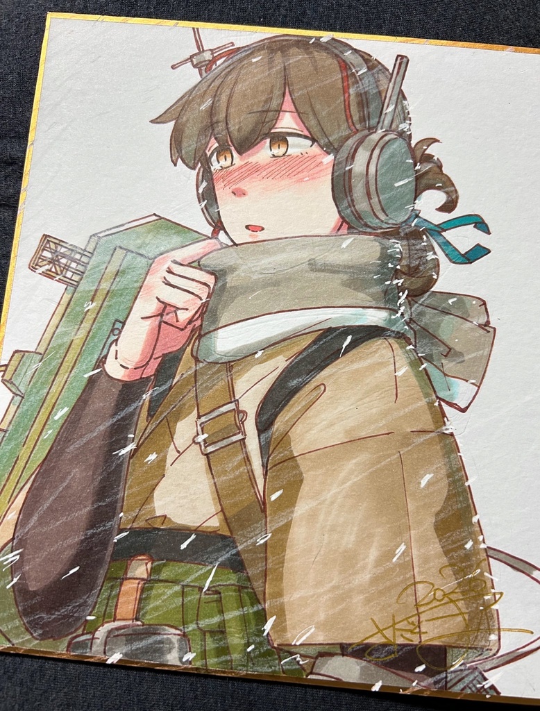 大鷹 中サイズ色紙原画