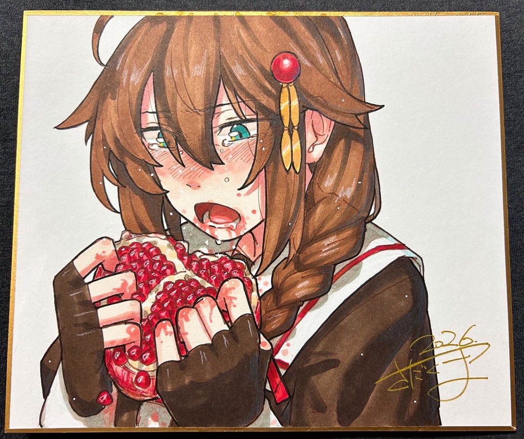 時雨 中サイズ色紙原画