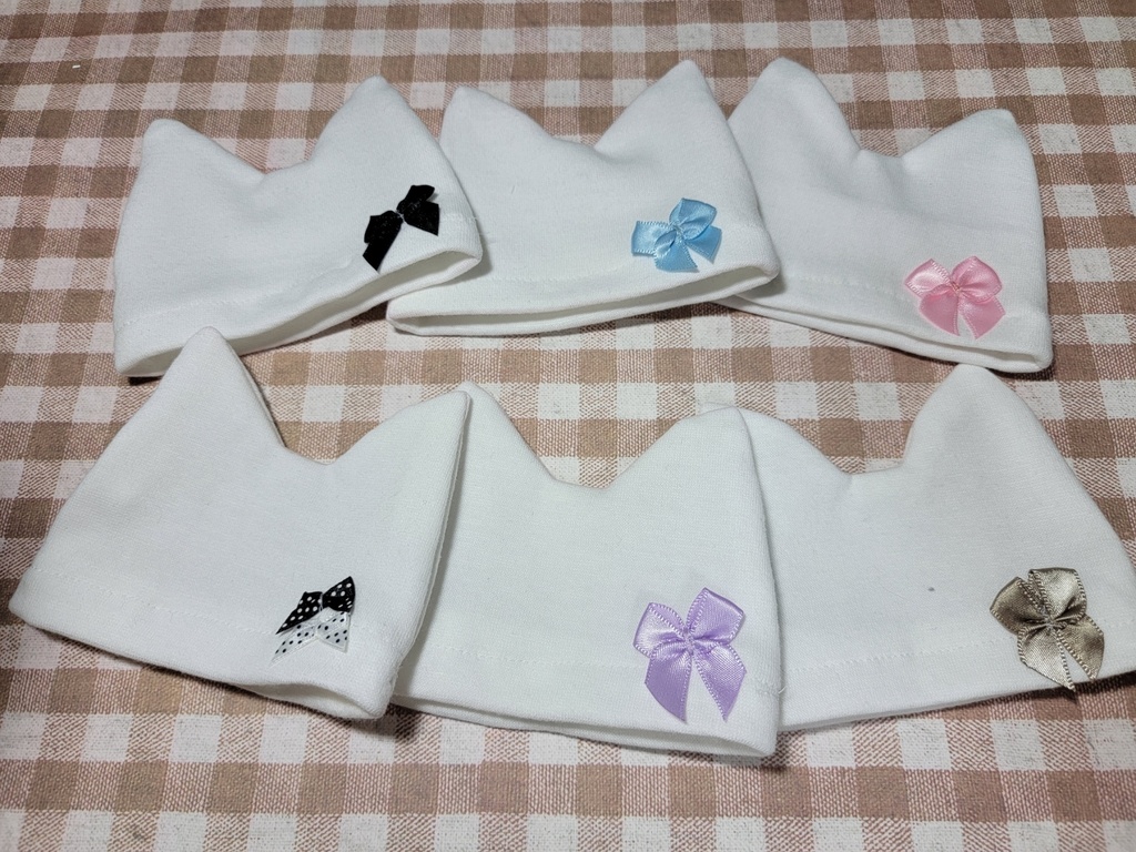 ぬいぐるみ用リボン付きねこみみ帽子【Mサイズ】