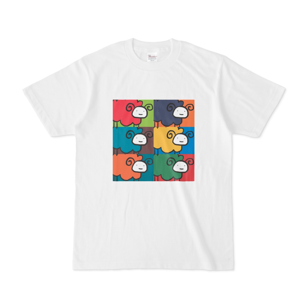 カラフル羊さんTシャツ(白)