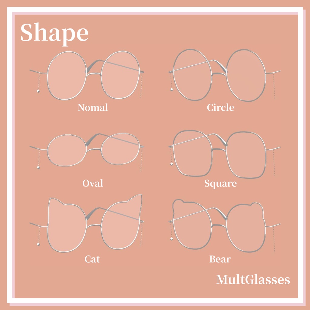 【複数アバター対応】MultGlasses/MA対応メガネアクセサリー【3Dモデル】