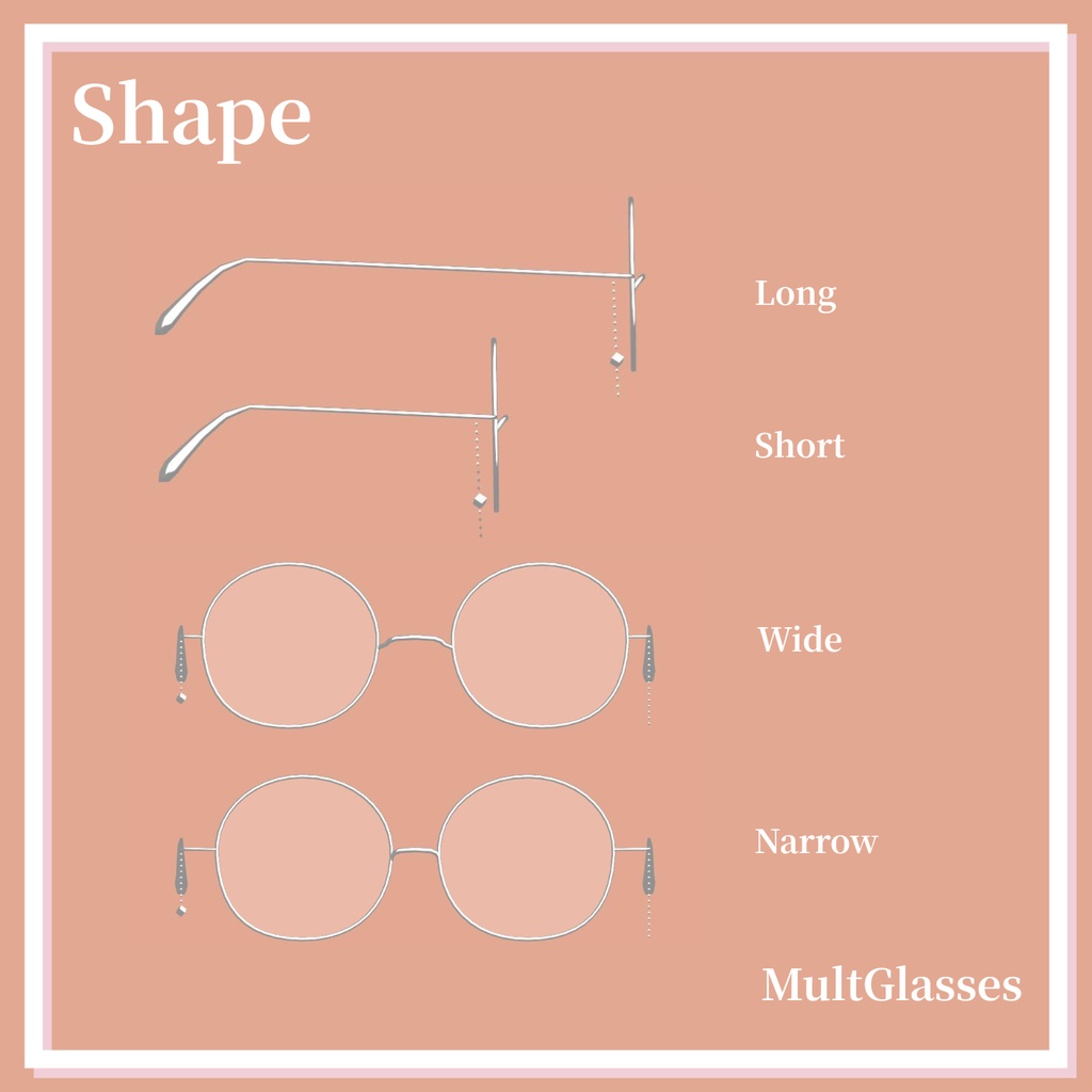 【複数アバター対応】MultGlasses/MA対応メガネアクセサリー【3Dモデル】