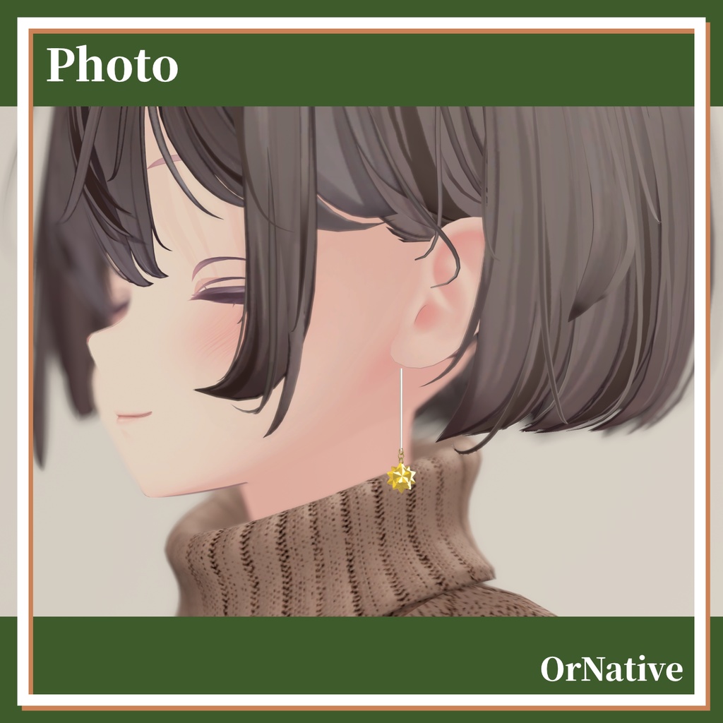 【3Dモデル】OrNative/MA対応イヤリング【複数アバター対応】