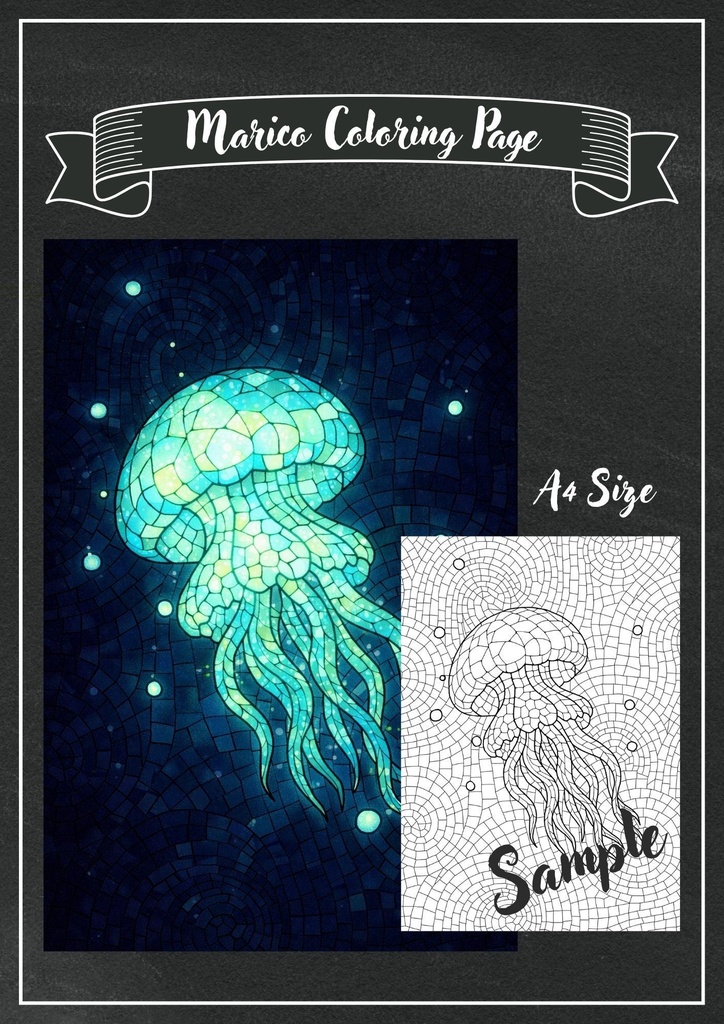 タコクラゲの塗り絵｜タコクラゲ