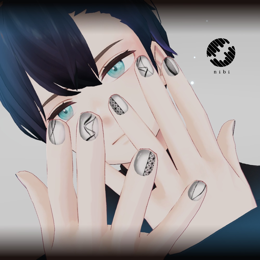 〈杏里専用〉ネイル6種セット『BLACK WHITE』