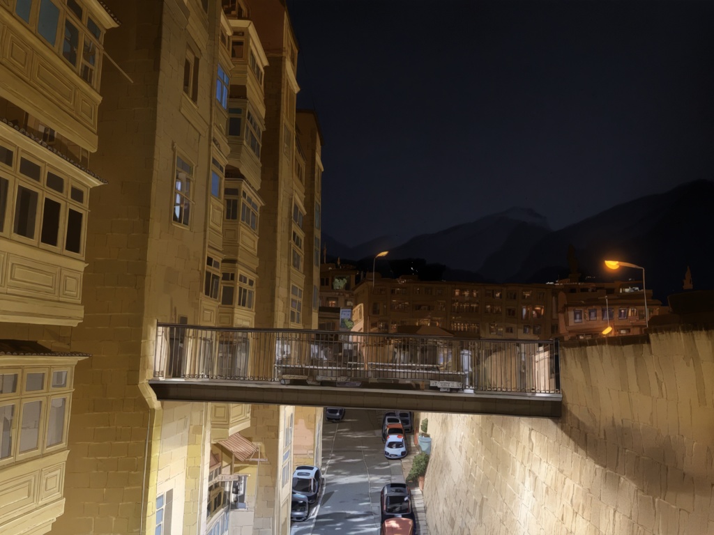 【無料!夜の街の背景】クリエイター専用!違いを生み出す背景素材集「海の向こうの街」FREEサンプル