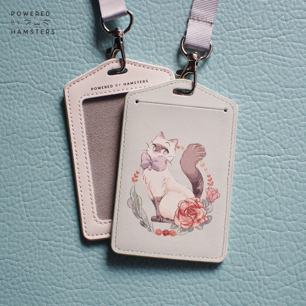 ネックストラップ付きパスケース, おしゃま猫