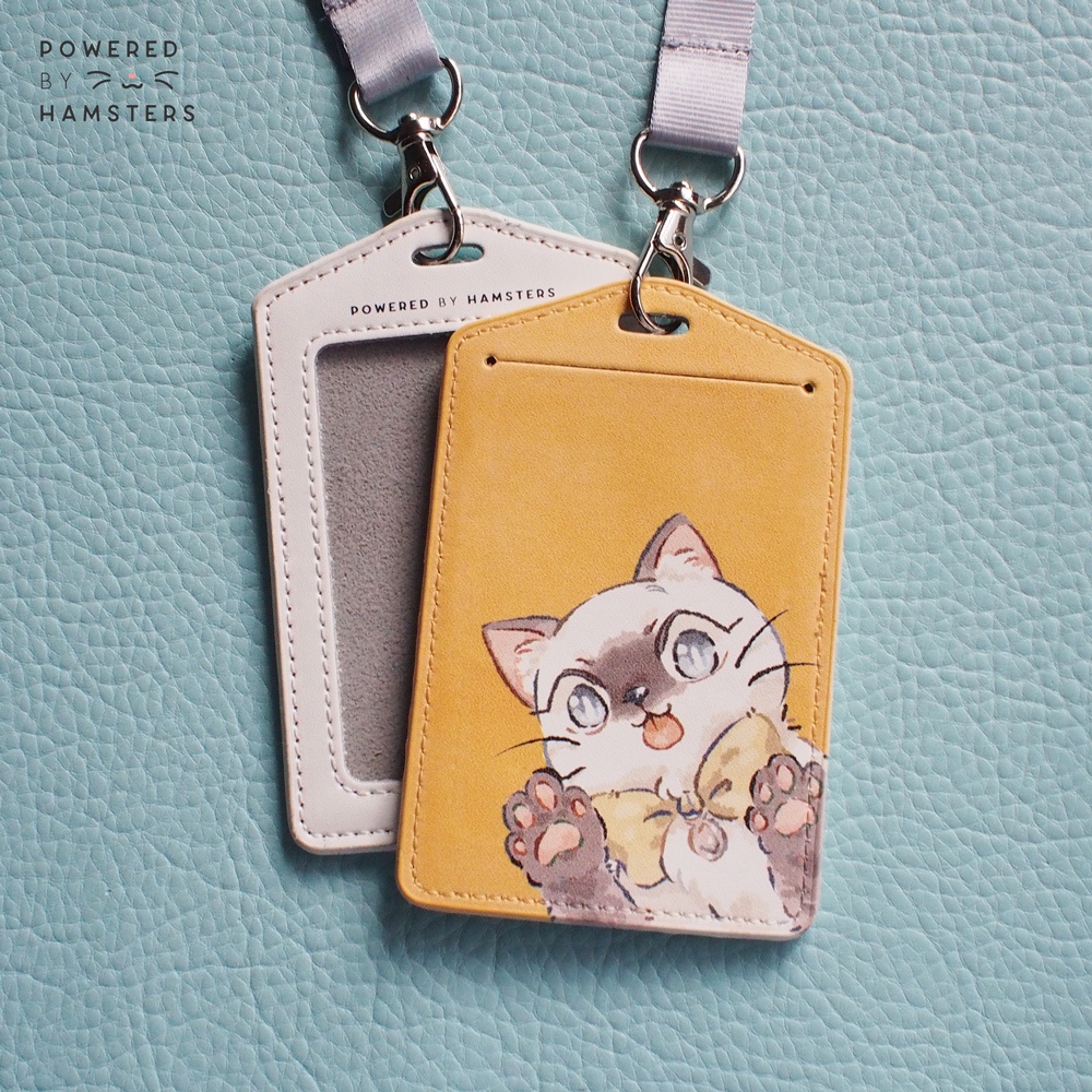 ネックストラップ付きパスケース, シャム貓 cashewの足跡