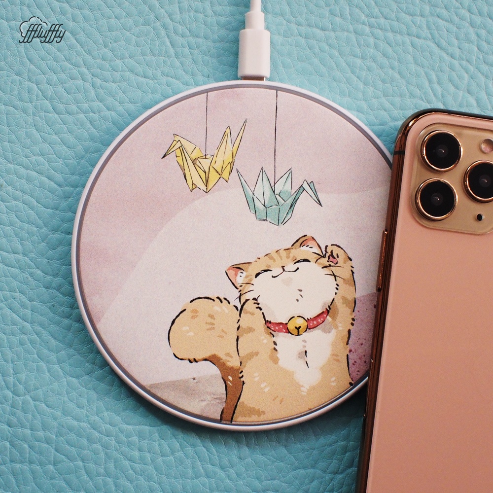 Qiワイヤレス充電器- 紙クレーン, 猫