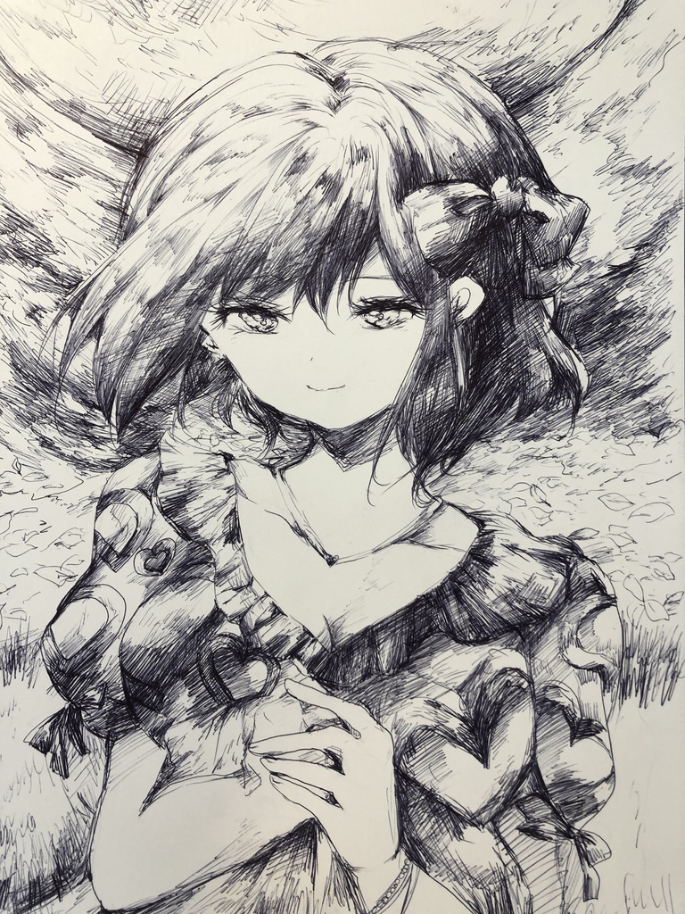 手描きイラスト 原画 祈り Coffee Turbo Type D Booth