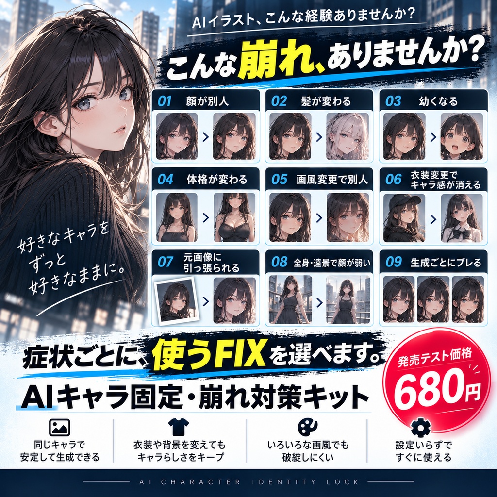 AIキャラ固定・崩れ対策キット