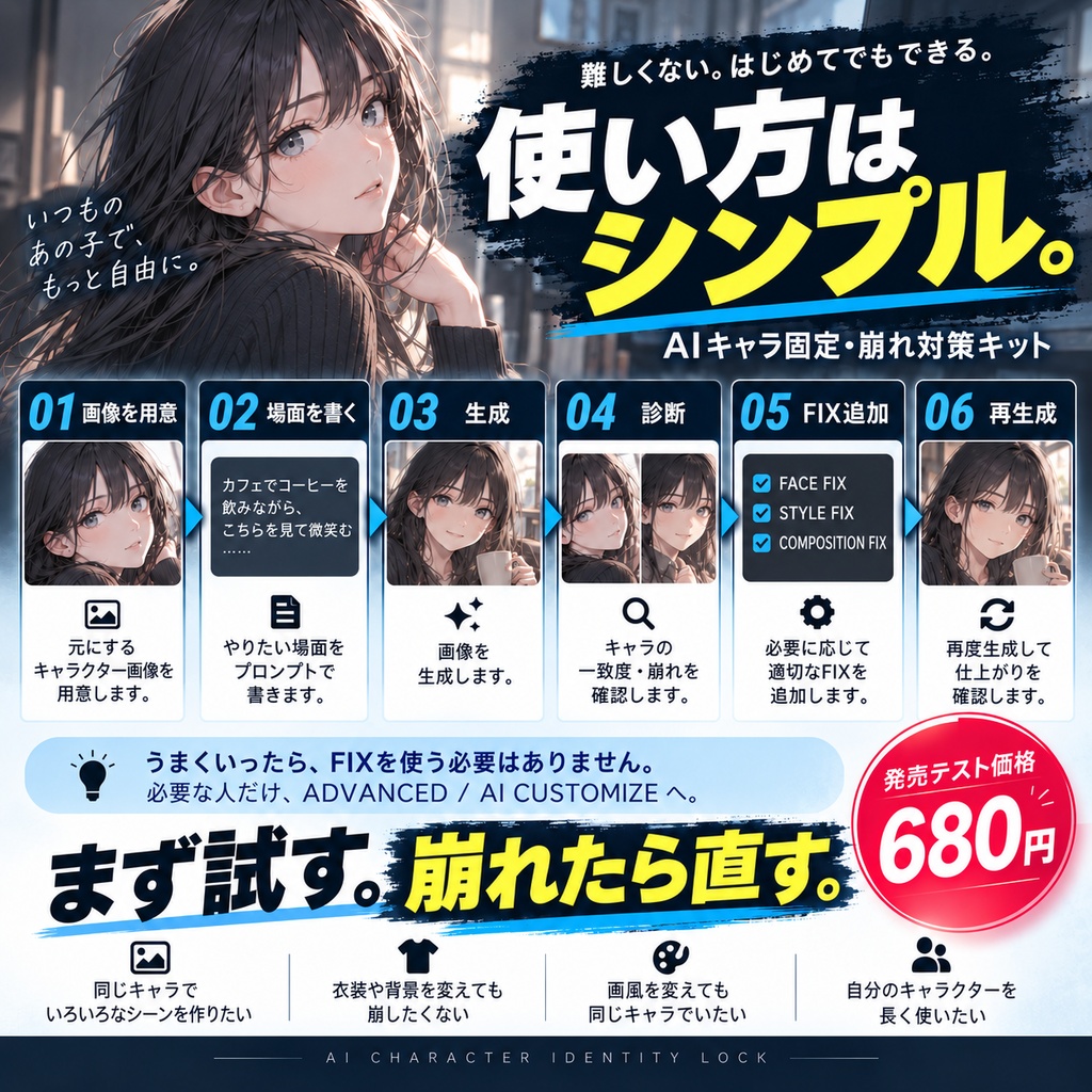 AIキャラ固定・崩れ対策キット