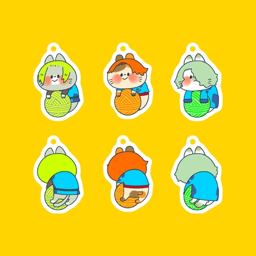 毛糸ころころねこちゃんアクキー