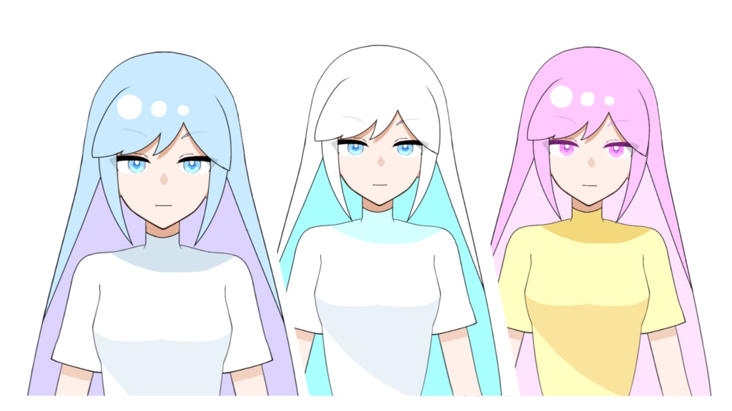 【色変更OK】水色の髪の女の子【高可動域・汎用モデル】