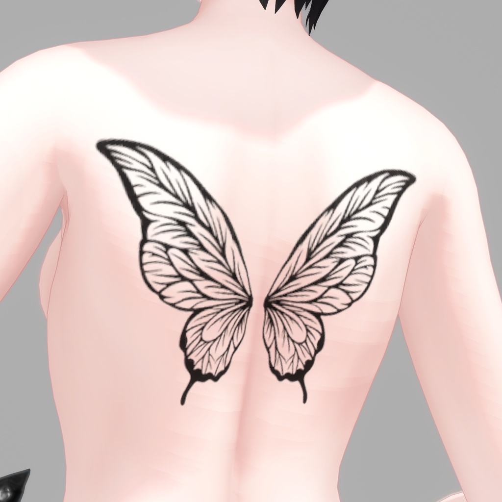 蝶の羽 タトゥー テクスチャ セット