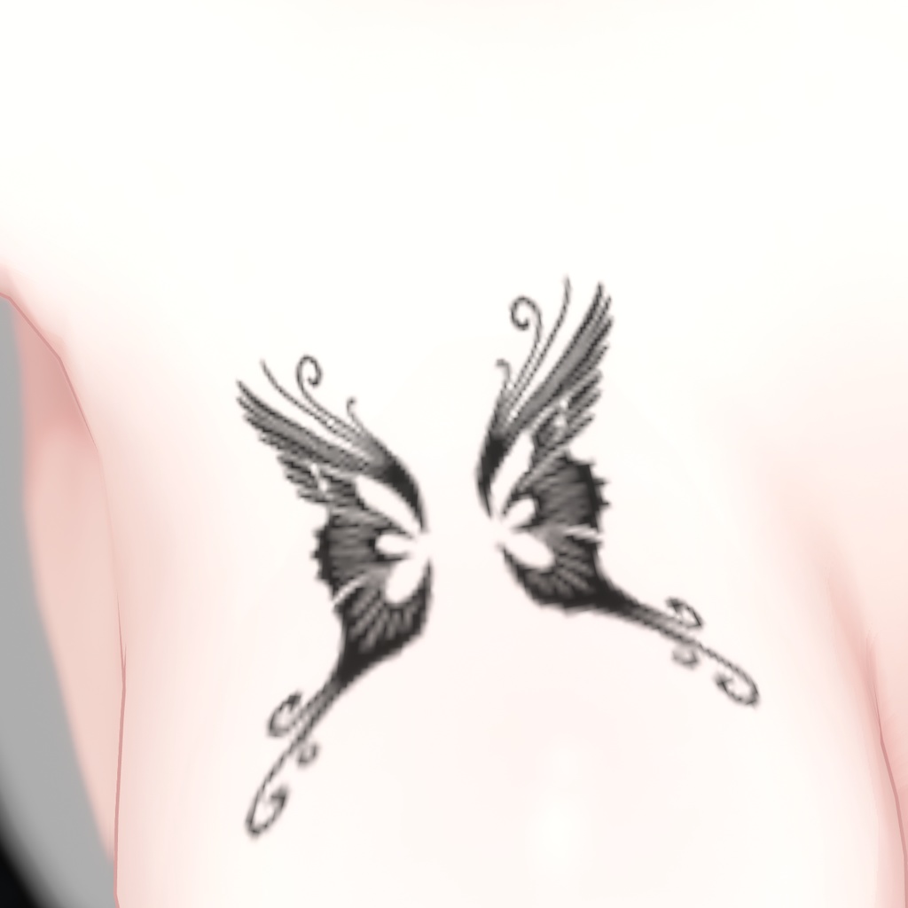 蝶の羽 タトゥー テクスチャ セット