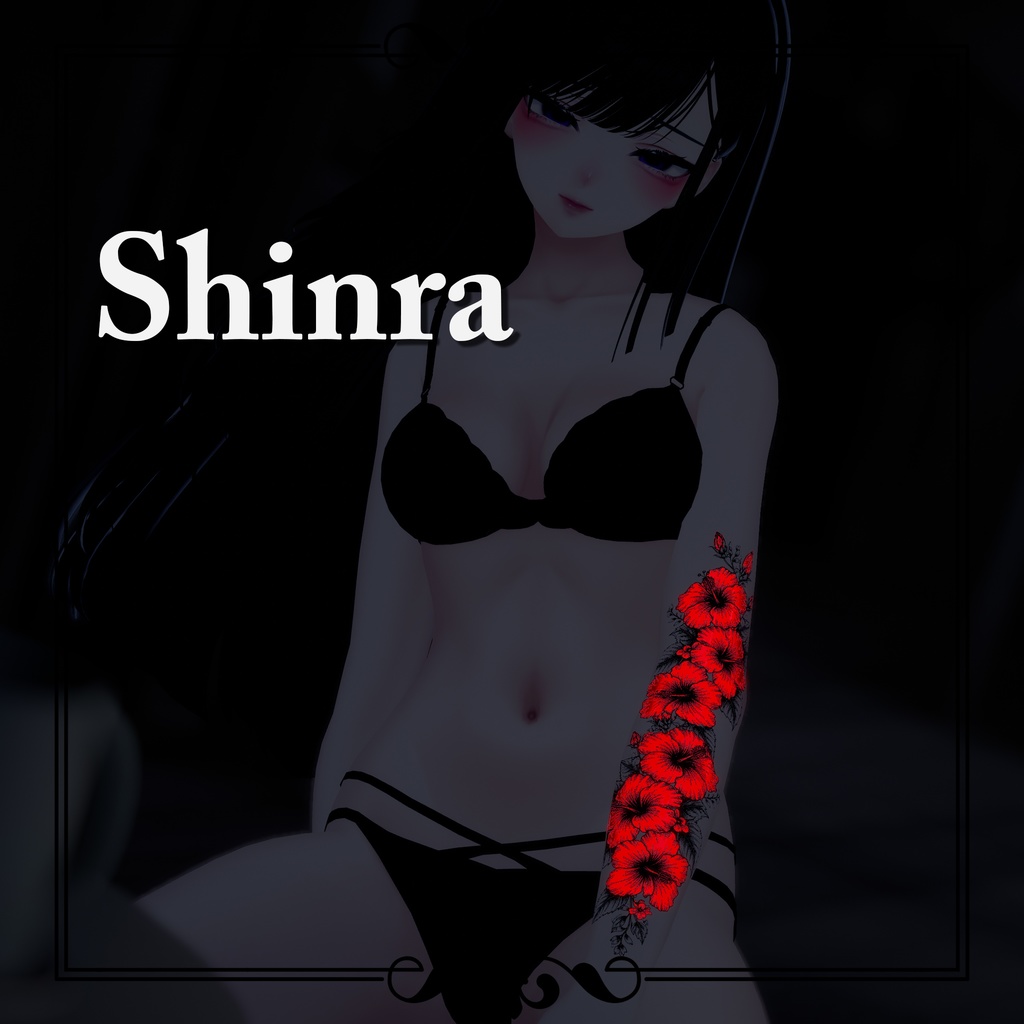 Neon Arm tatto Hibiscus 01 Textures【タトゥー/デカール】