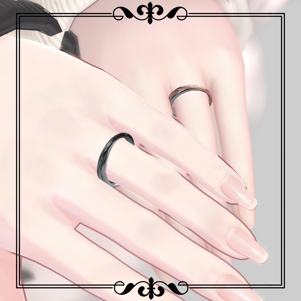 【12/15日までセール!】NOIR Engage Ring Set 001【VRChat向けアクセサリー】