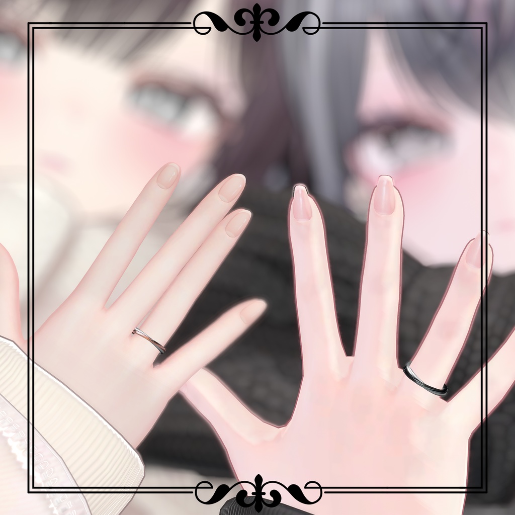 【12/15日までセール!】NOIR Engage Ring Set 001【VRChat向けアクセサリー】