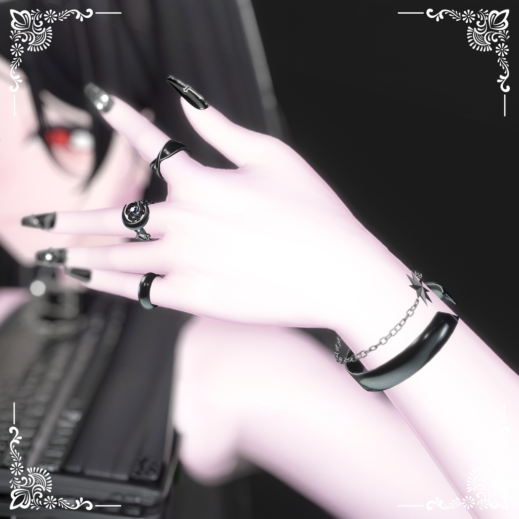 NOIR. Midnight Ring&Bracelet Set【17アバター対応】