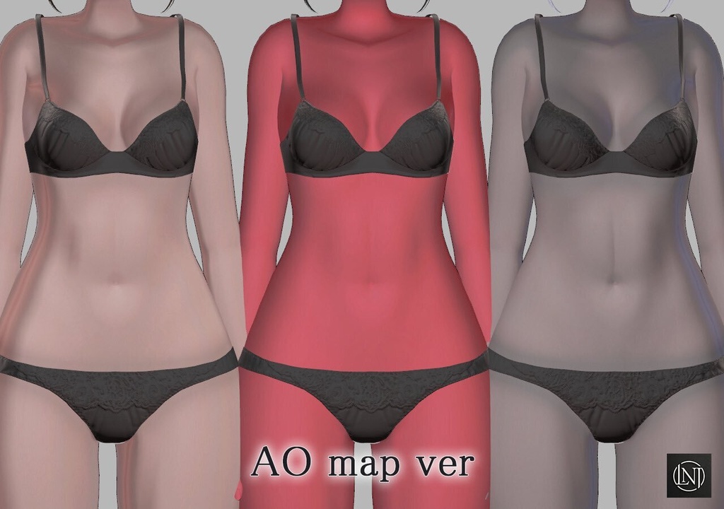 【2Types/3Colors】Custom Skin Material Kaguya(AO影・ツヤ肌 / 褐色・赤・黒)