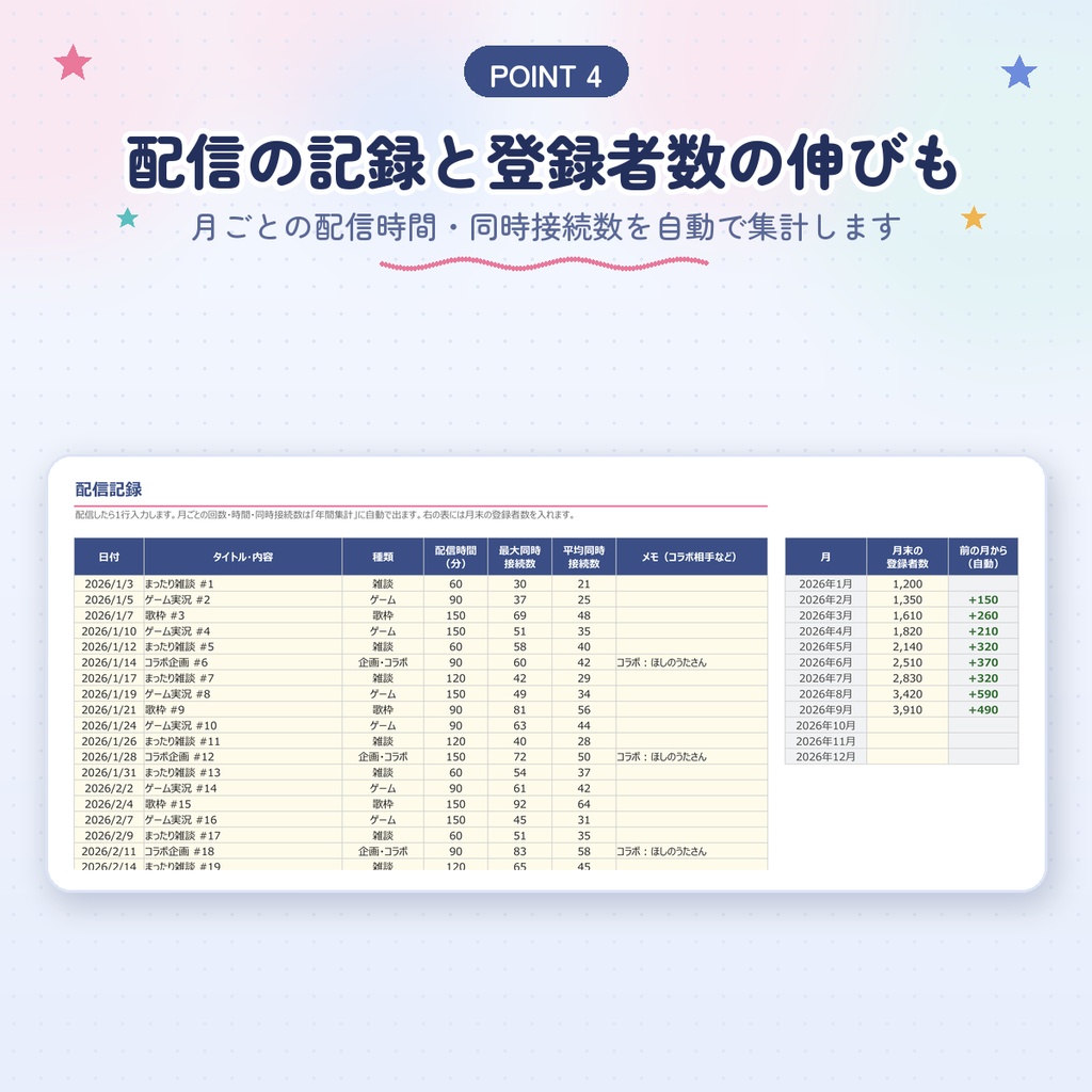 【VTuber・配信者向け】収支・案件管理シート|源泉徴収も自動計算|Googleスプレッドシート・Excel対応