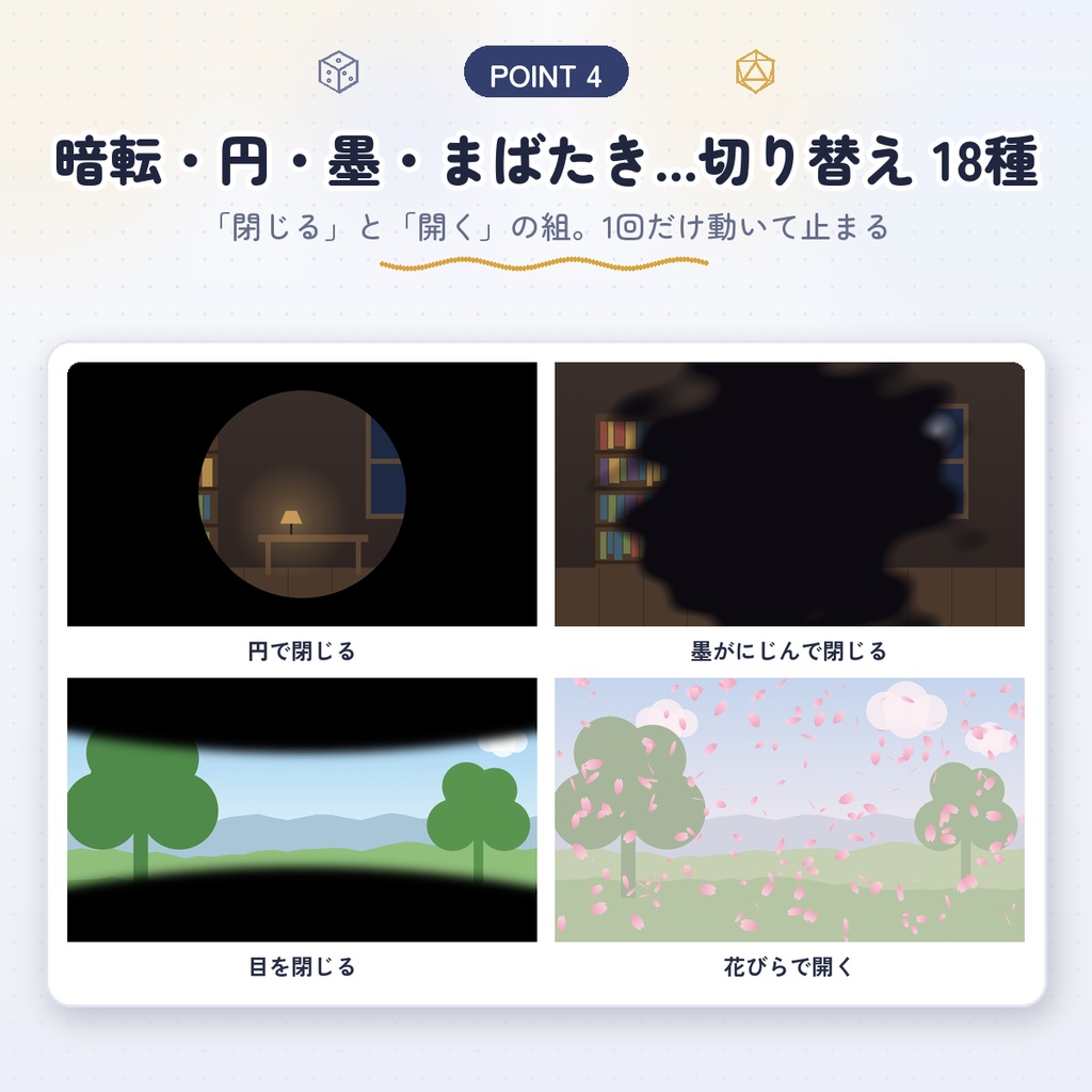 【ココフォリア用】動く演出素材67種|天気・光・シーン切り替え・カットイン|APNG+WebP・全部1MB以下【無料サンプルあり】