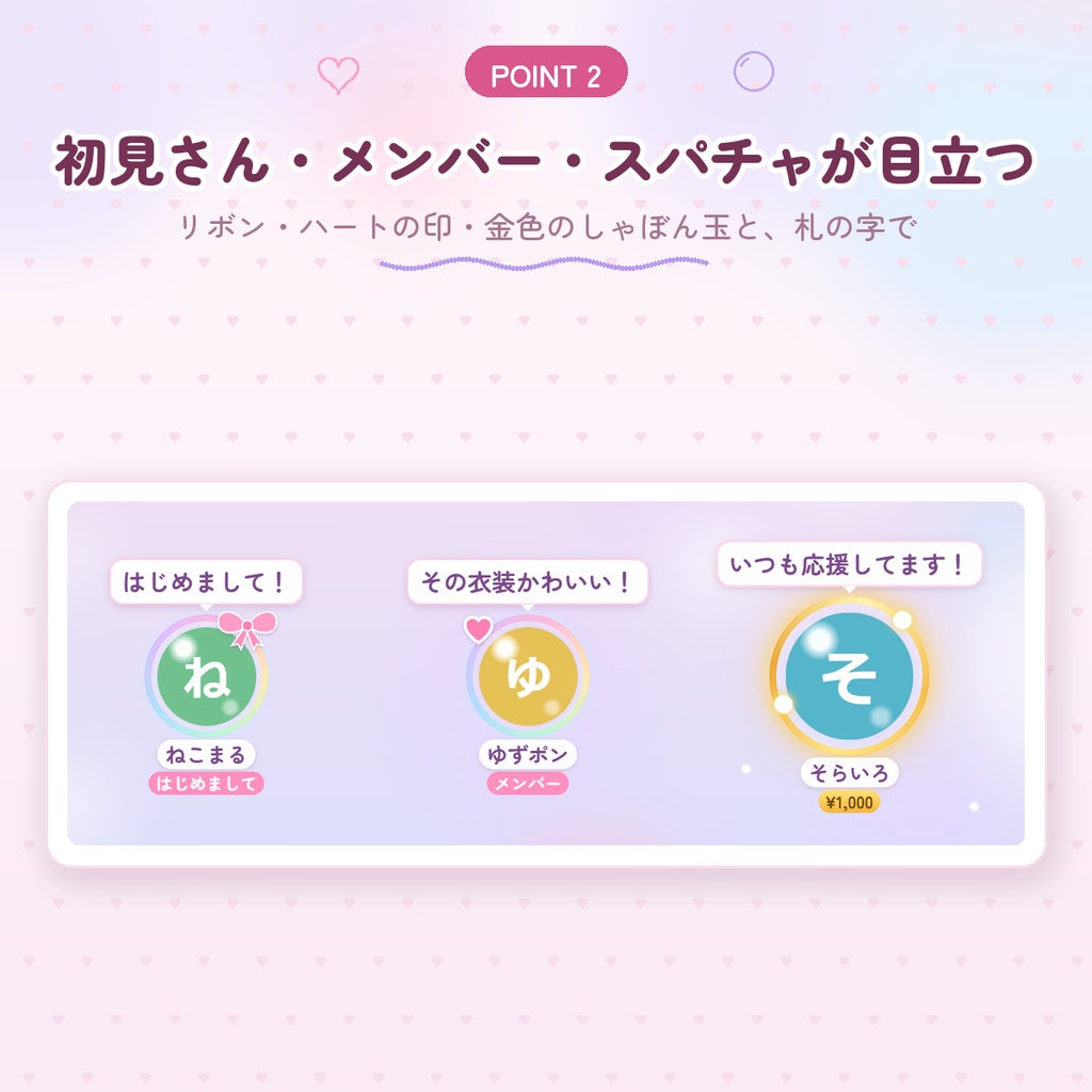 【わんコメ用】リスナーアイコンのしゃぼん玉|コメントした人のアイコンが画面に浮かぶ・吹き出しも|初見さん・スパチャも目立つ