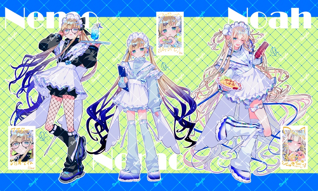ジャージメイドアクスタ+チェキ風カードセット