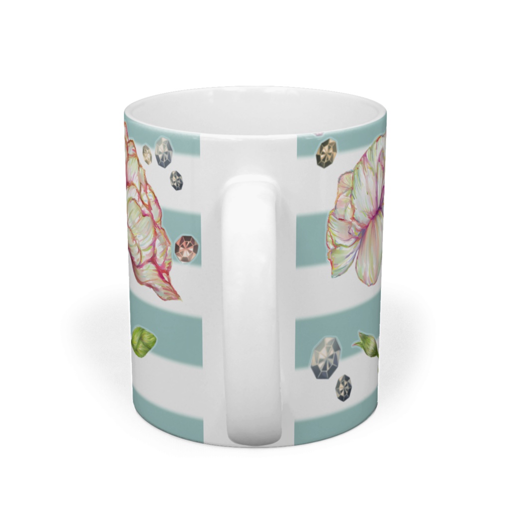 宝石とカーネーション ストライプマグカップ