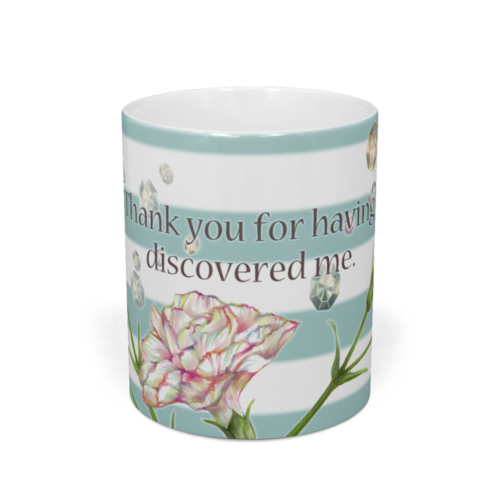 宝石とカーネーション ストライプマグカップ