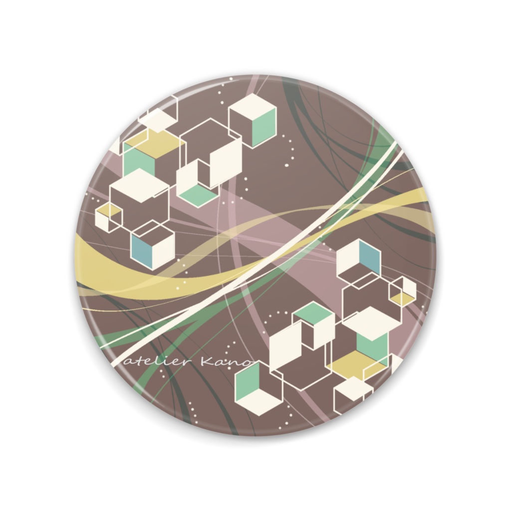 コーヒーとカクザトウ柄缶ミラー