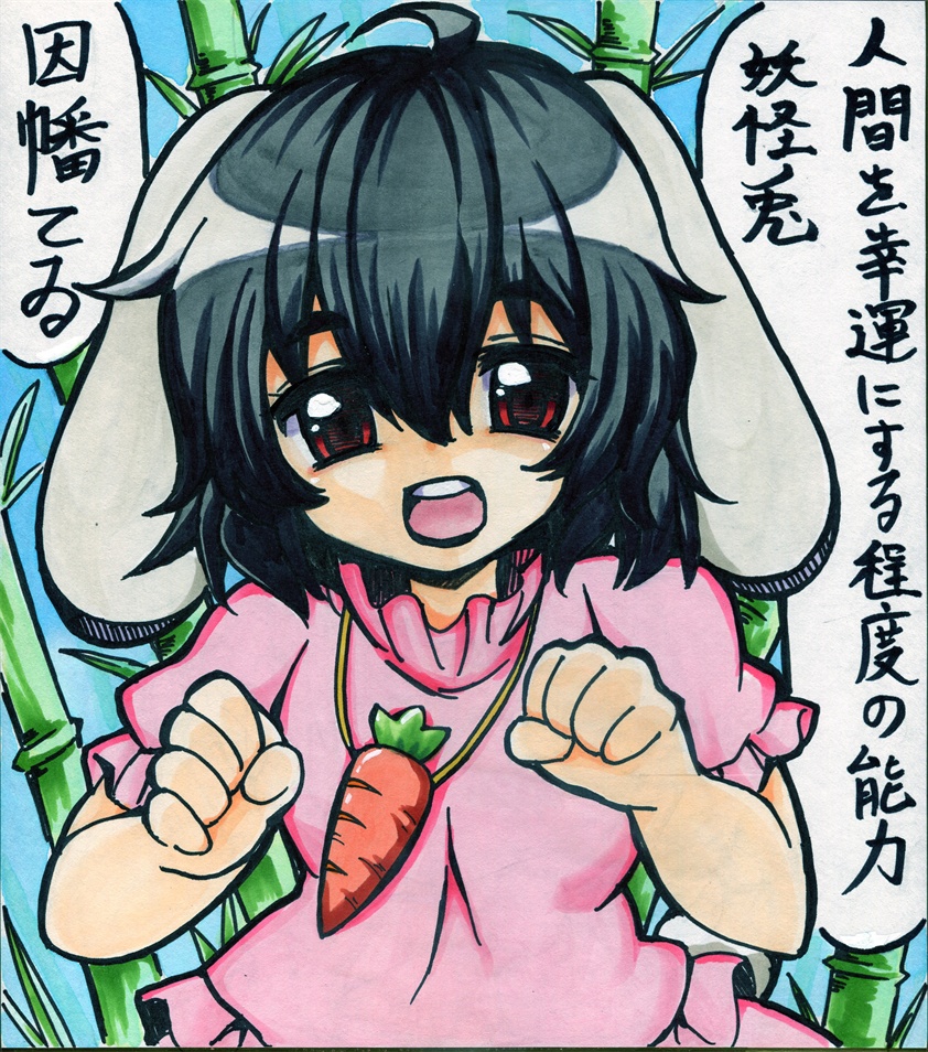 東方手描き色紙　【因幡てゐ】②　大色紙