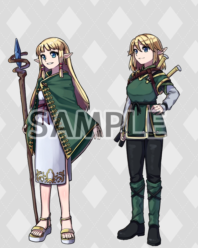 ファンタジーキャラクター立ち絵素材 エルフ冒険者(女性)