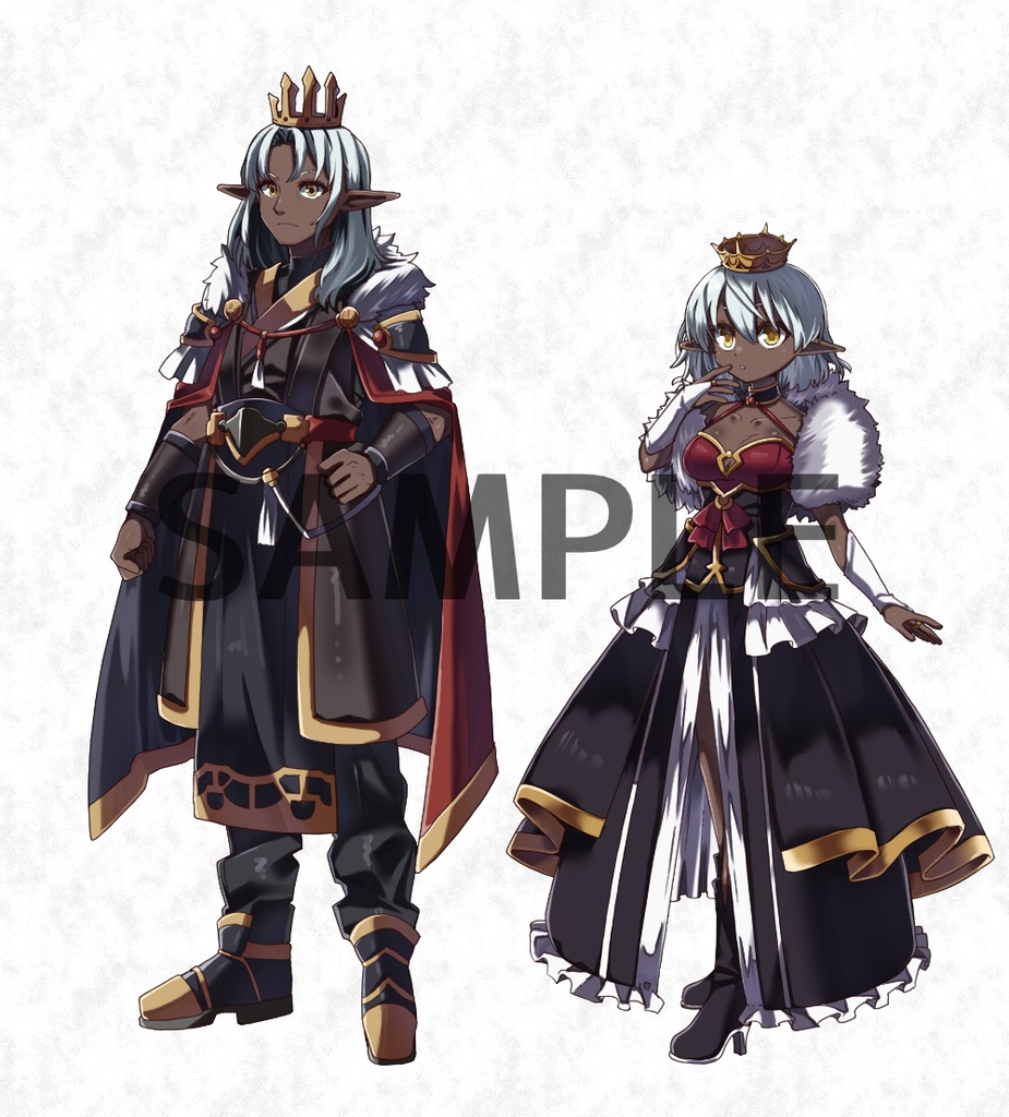 ファンタジーキャラクター立ち絵素材エルフ王族