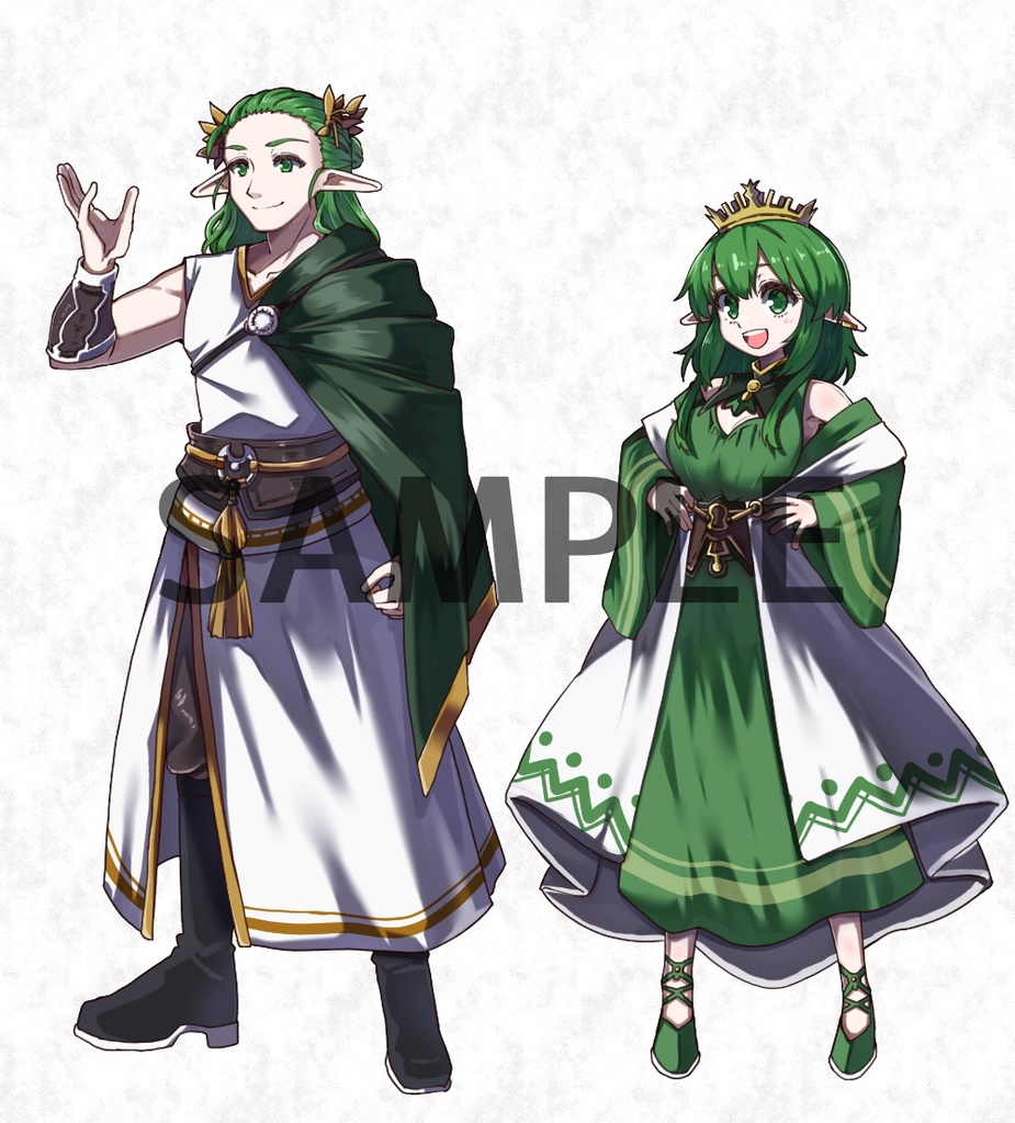 ファンタジーキャラクター立ち絵素材エルフ王族