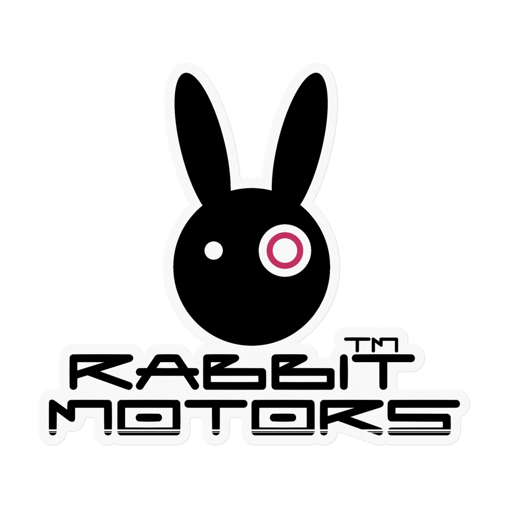 RABbIT_MOTORS　ステッカー　黒（クリア)