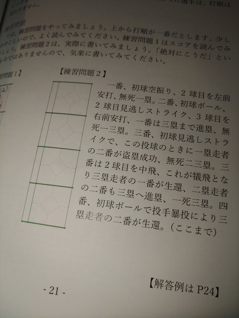 koketchi式 野球のスコアブックの書き方
