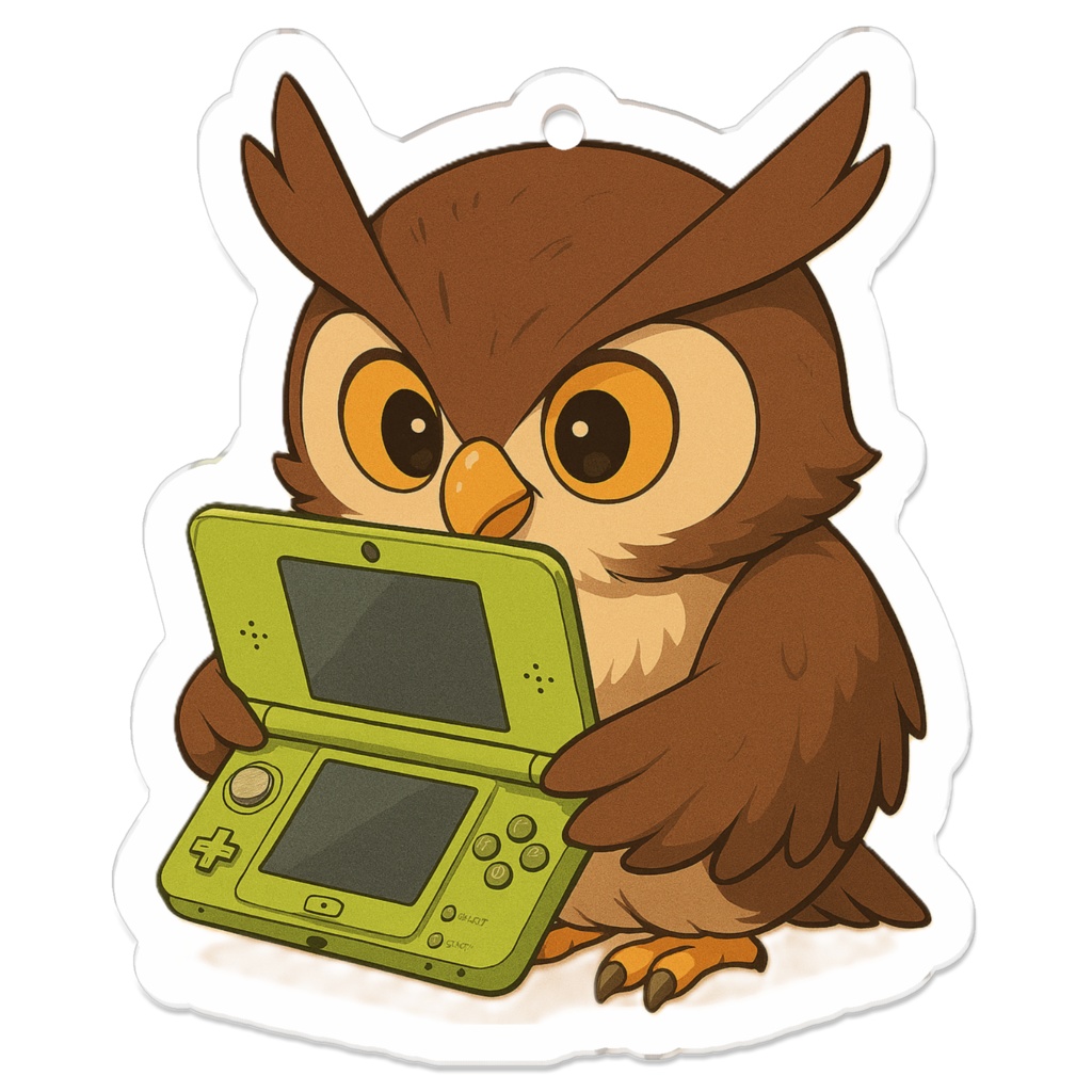 フクロウDボンドアクリルキーホルダー「3DSフクロウ」（カラー）