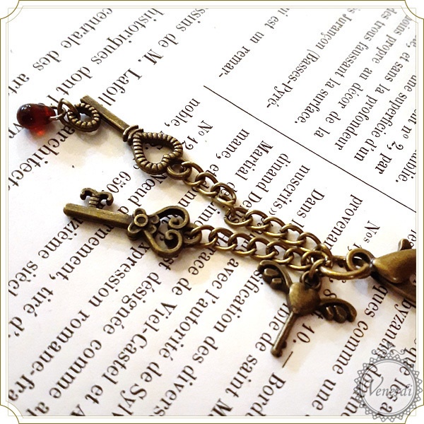 アンティーク調 鍵チャーム エンジェルハート キーホルダー Venerdi Store アンティークな鍵アクセと雑貨 Booth
