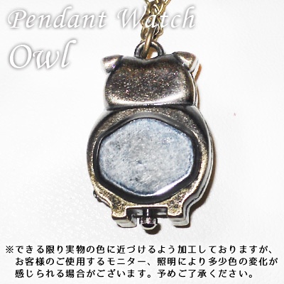 懐中時計 バッグチャーム キーホルダー フクロウ アンティーク調 レトロ 鍵付き