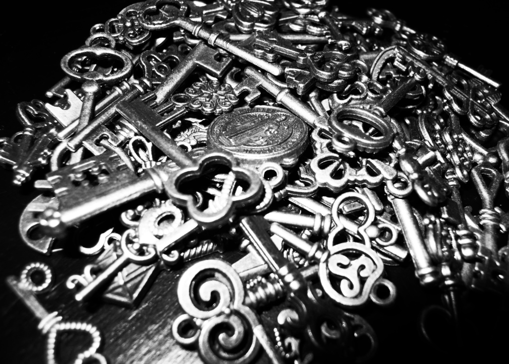 【booth店限定】トートバッグ 鍵1 アンティーク キナリ ナチュラル