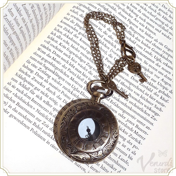 懐中時計バッグチャーム ローマ数字