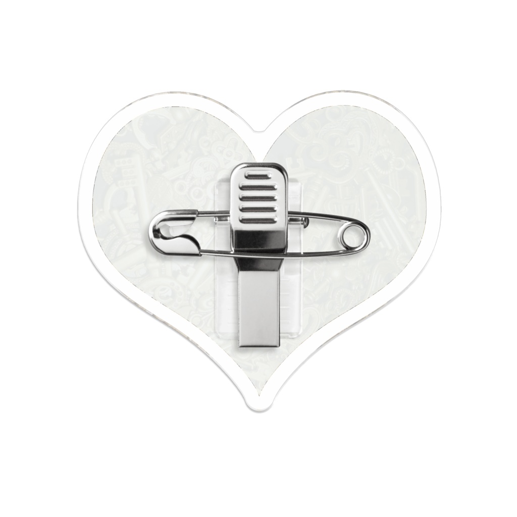 秘密の鍵 -アンティーク-ハート型 ピンバッジ